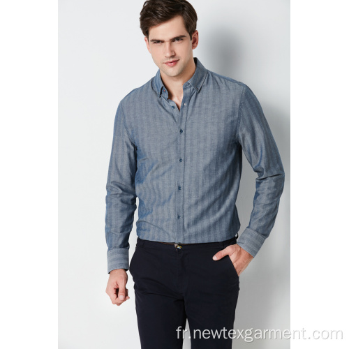 Chemises formelles en coton de haute qualité à manches longues pour hommes